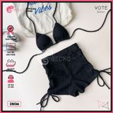  Bikini 2 Mảnh Tam Giác Phối Quần Đùi Thun Xốp Nhật GECKO 2M36 