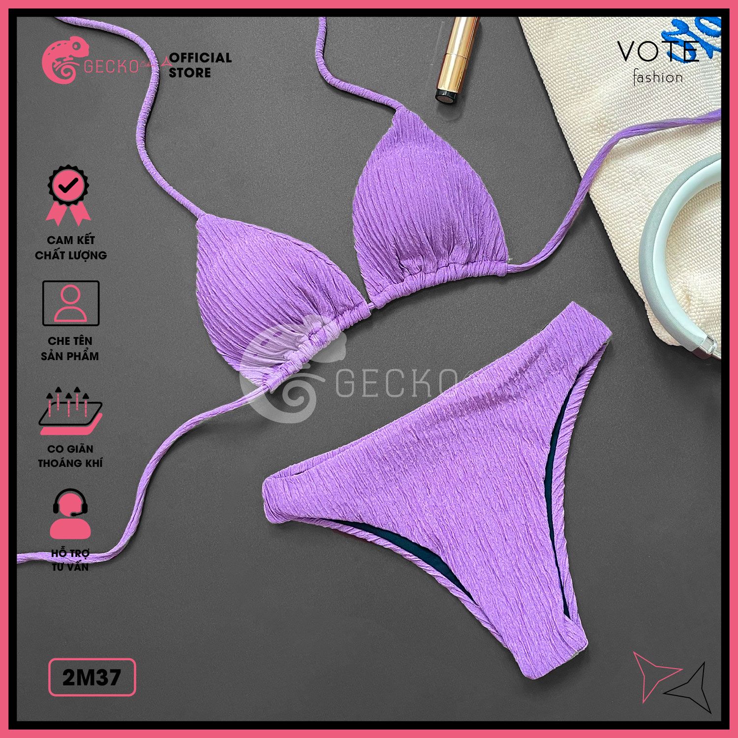  Bikini 2 Mảnh Tam Giác Xốp Nhật Truyền Thống GECKO 2M37 