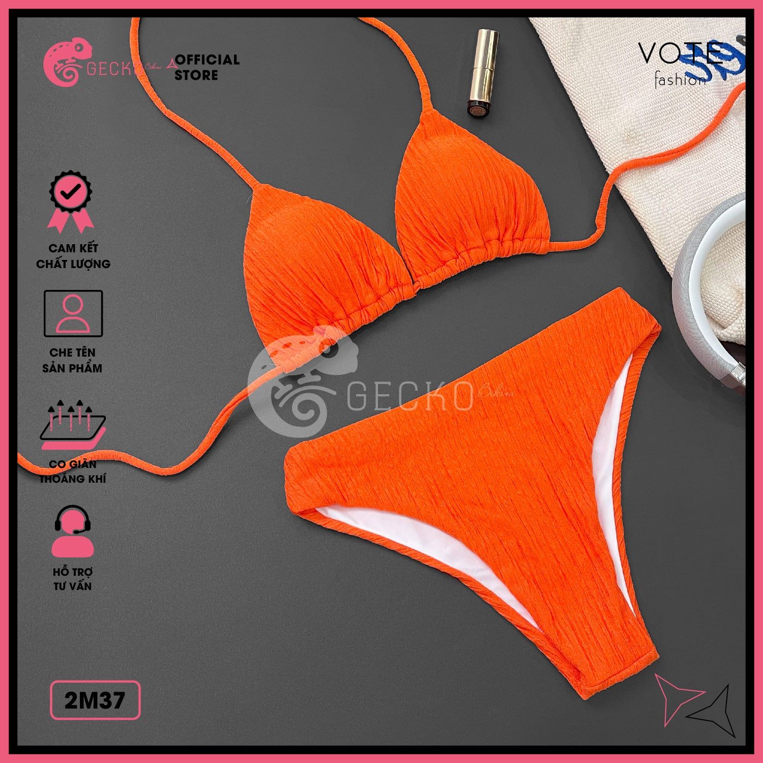  Bikini 2 Mảnh Tam Giác Xốp Nhật Truyền Thống GECKO 2M37 