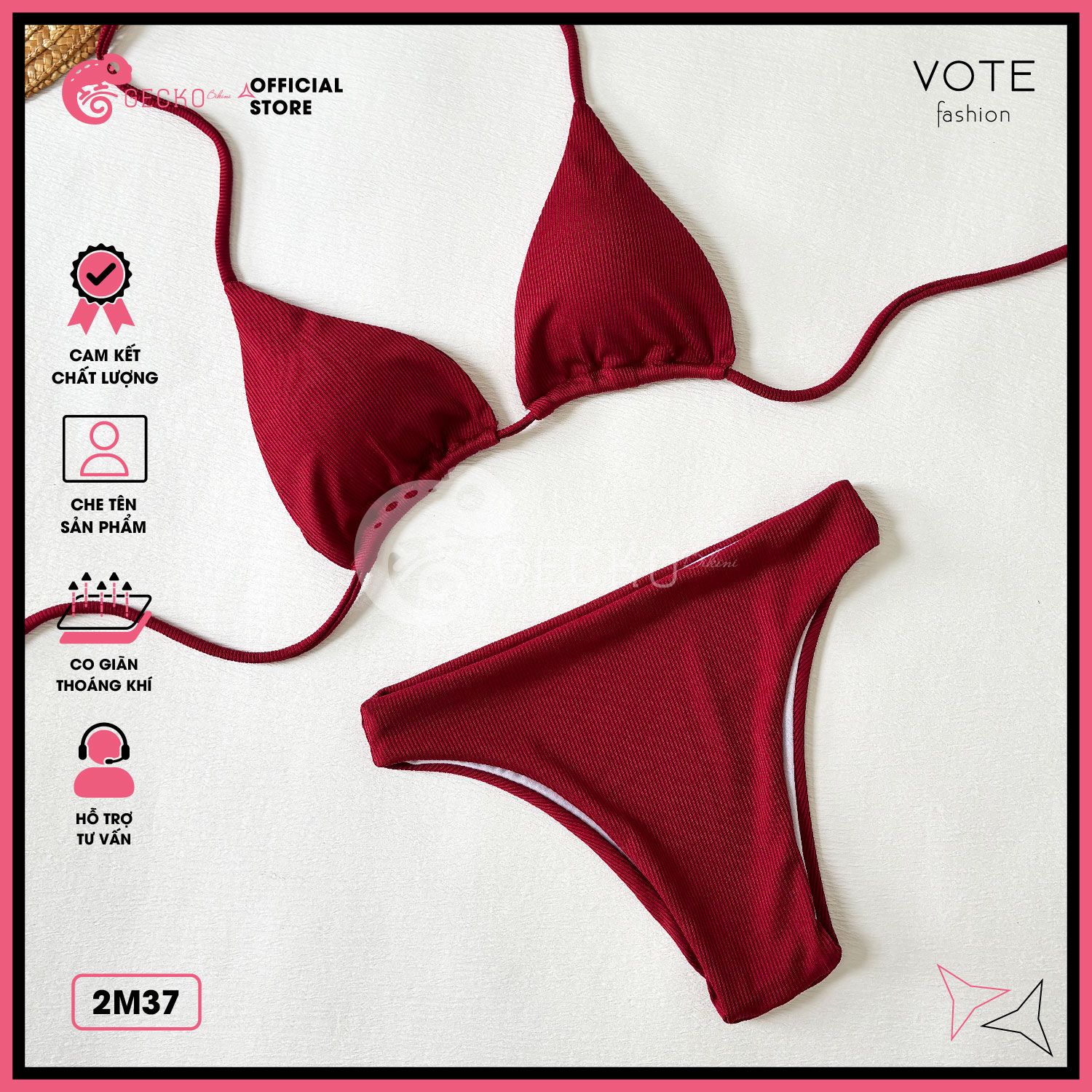  Bikini 2 Mảnh Tam Giác Xốp Nhật Truyền Thống GECKO 2M37 