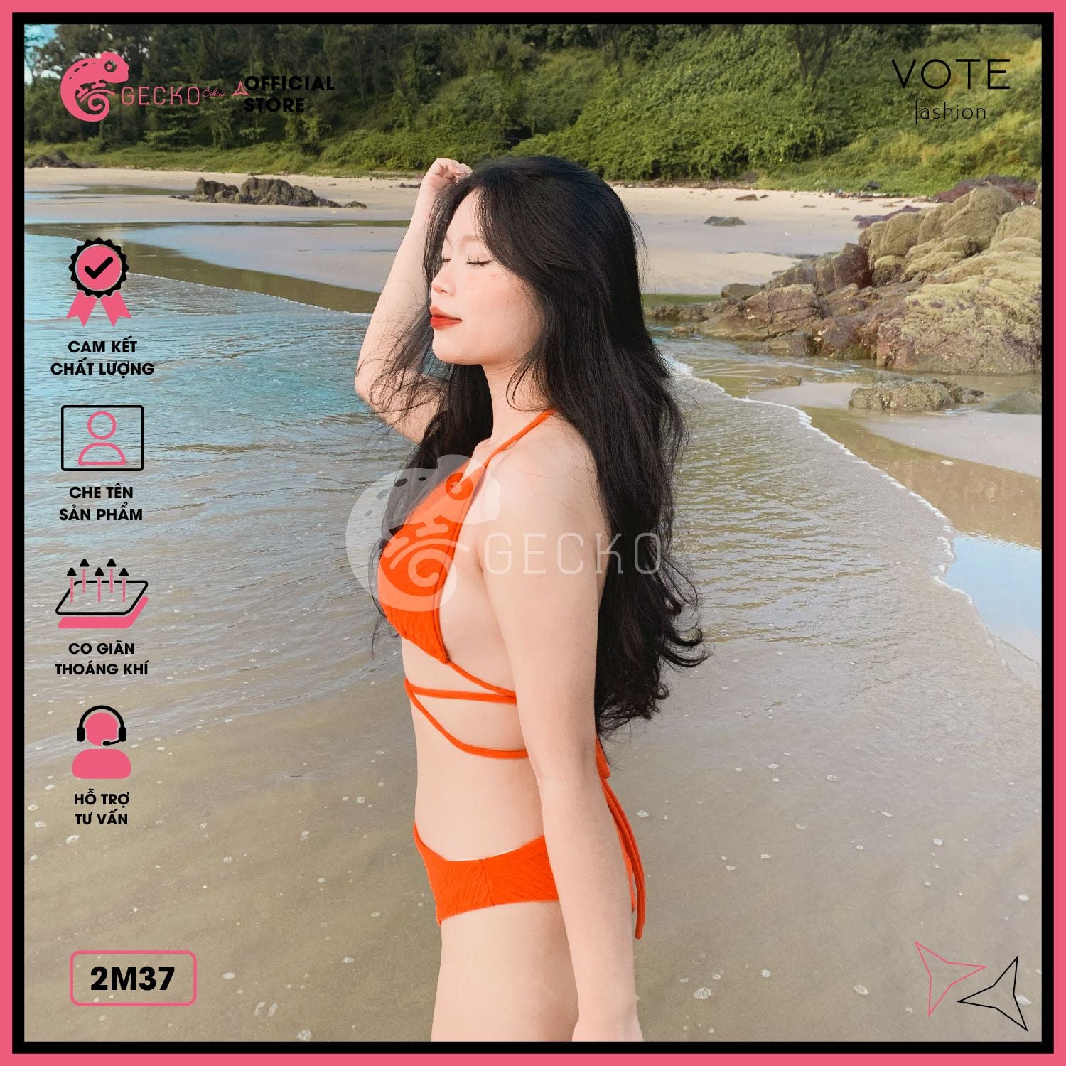  Bikini 2 Mảnh Tam Giác Xốp Nhật Truyền Thống GECKO 2M37 