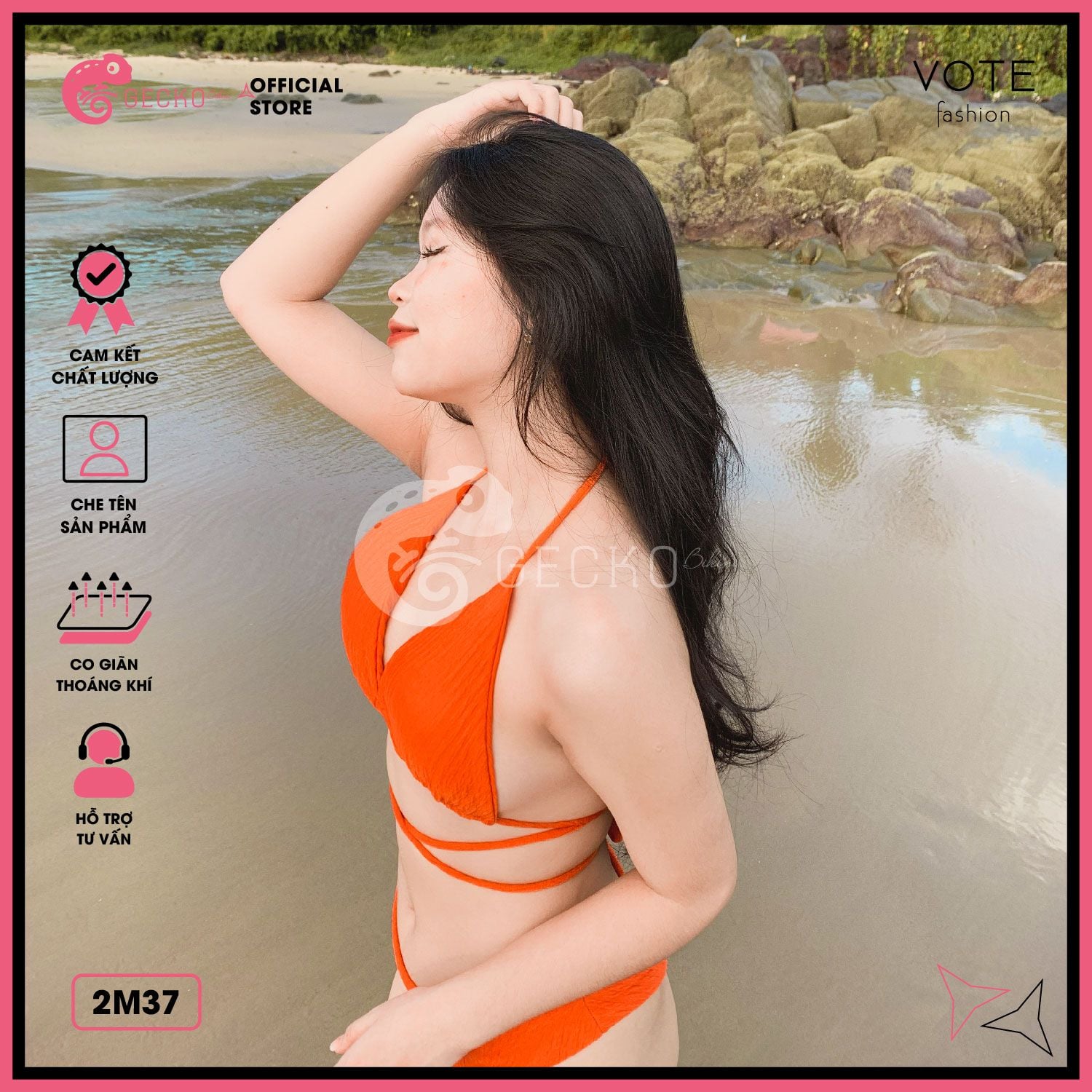  Bikini 2 Mảnh Tam Giác Xốp Nhật Truyền Thống GECKO 2M37 