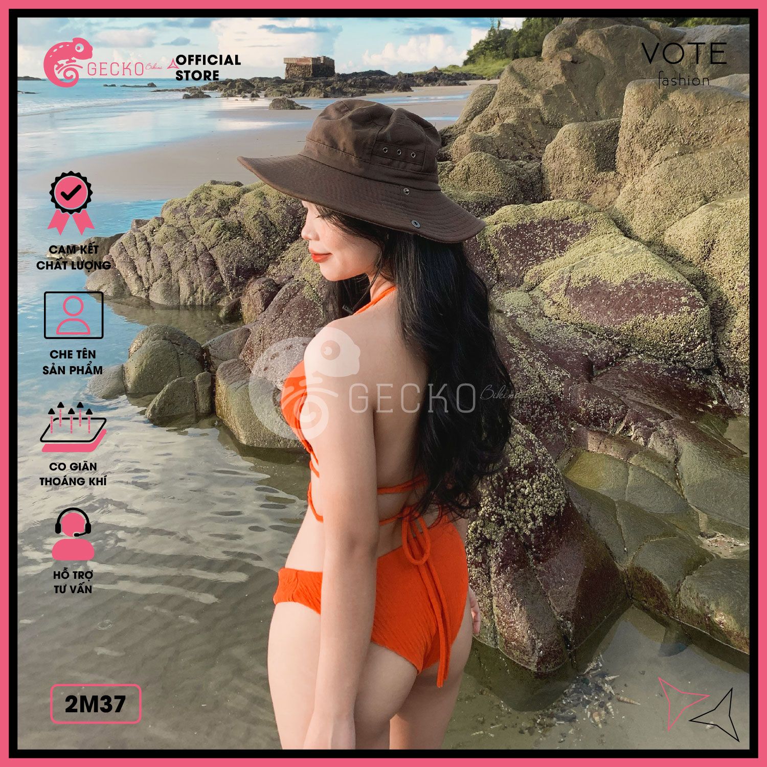  Bikini 2 Mảnh Tam Giác Xốp Nhật Truyền Thống GECKO 2M37 