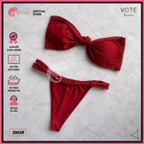  Bikini 2 Mảnh Áo Chéo Quần Nhỏ Đan Dây GECKO 2M39 