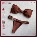  Bikini 2 Mảnh Áo Chéo Quần Nhỏ Đan Dây GECKO 2M39 