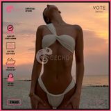  Bikini 2 Mảnh Áo Lệch Vai Quần Đan Dây GECKO 2M40 