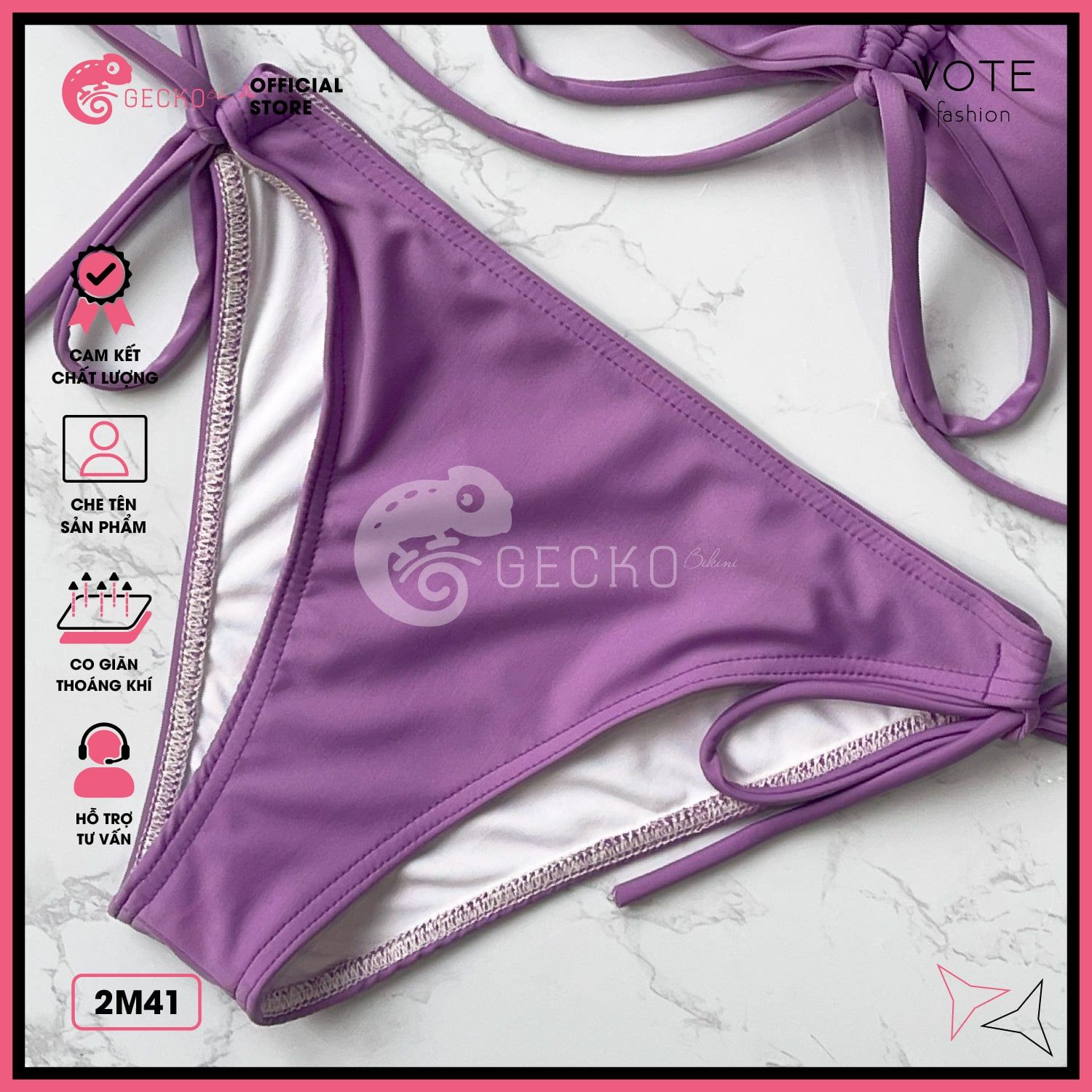  Bikini 2 Mảnh Áo Quần Dây Rút GECKO 2M41 