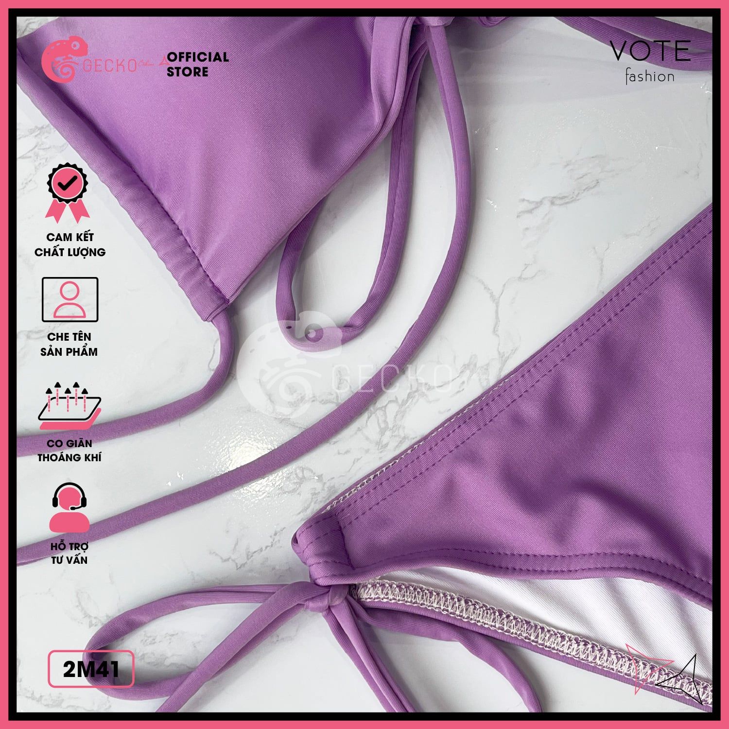  Bikini 2 Mảnh Áo Quần Dây Rút GECKO 2M41 