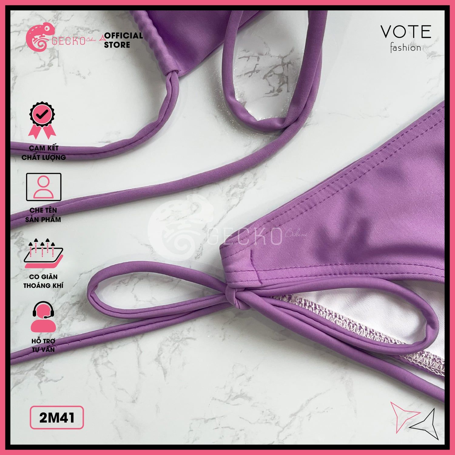  Bikini 2 Mảnh Áo Quần Dây Rút GECKO 2M41 