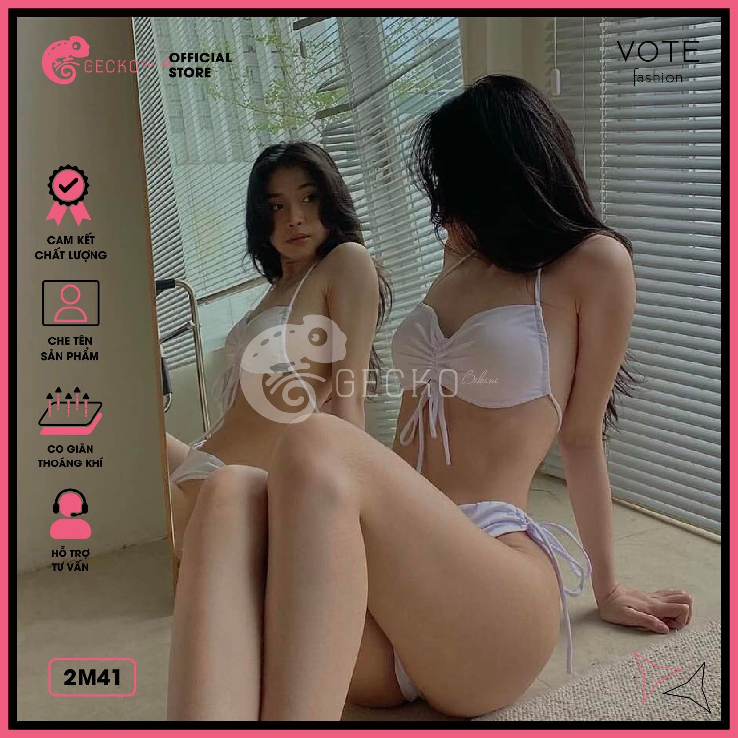  Bikini 2 Mảnh Áo Quần Dây Rút GECKO 2M41 