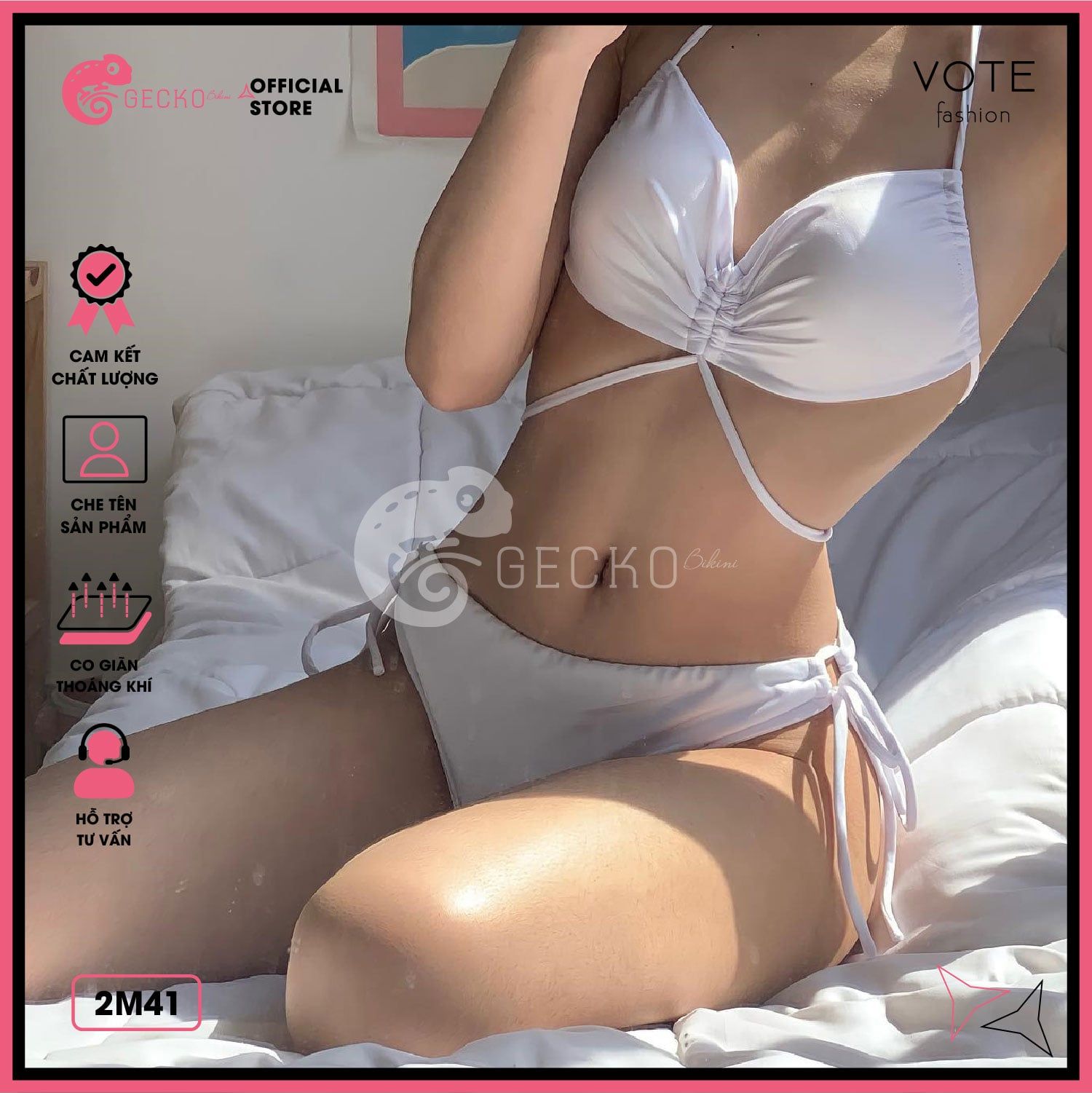  Bikini 2 Mảnh Áo Quần Dây Rút GECKO 2M41 