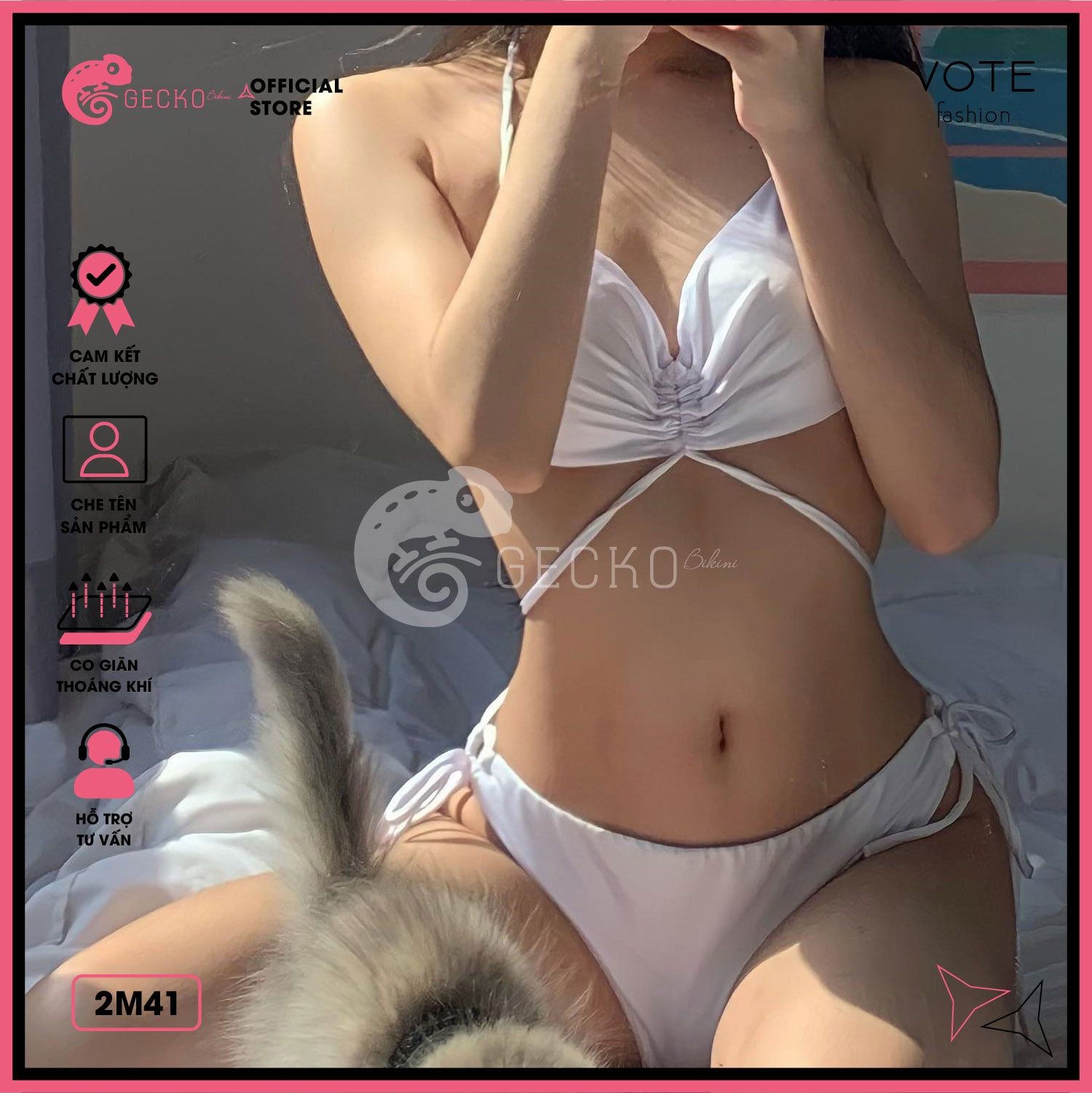  Bikini 2 Mảnh Áo Quần Dây Rút GECKO 2M41 