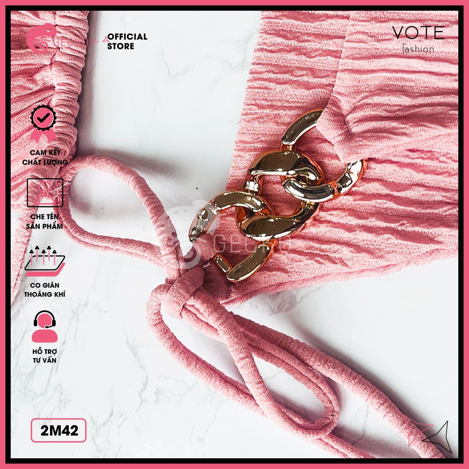  Bikini 2 Mảnh Tam Giác Phối Xích Xốp Nhật GECKO 2M42 