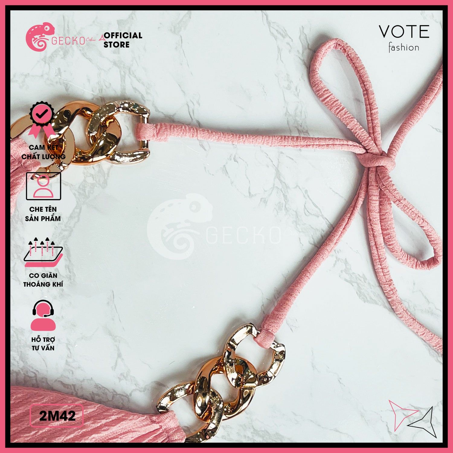  Bikini 2 Mảnh Tam Giác Phối Xích Xốp Nhật GECKO 2M42 