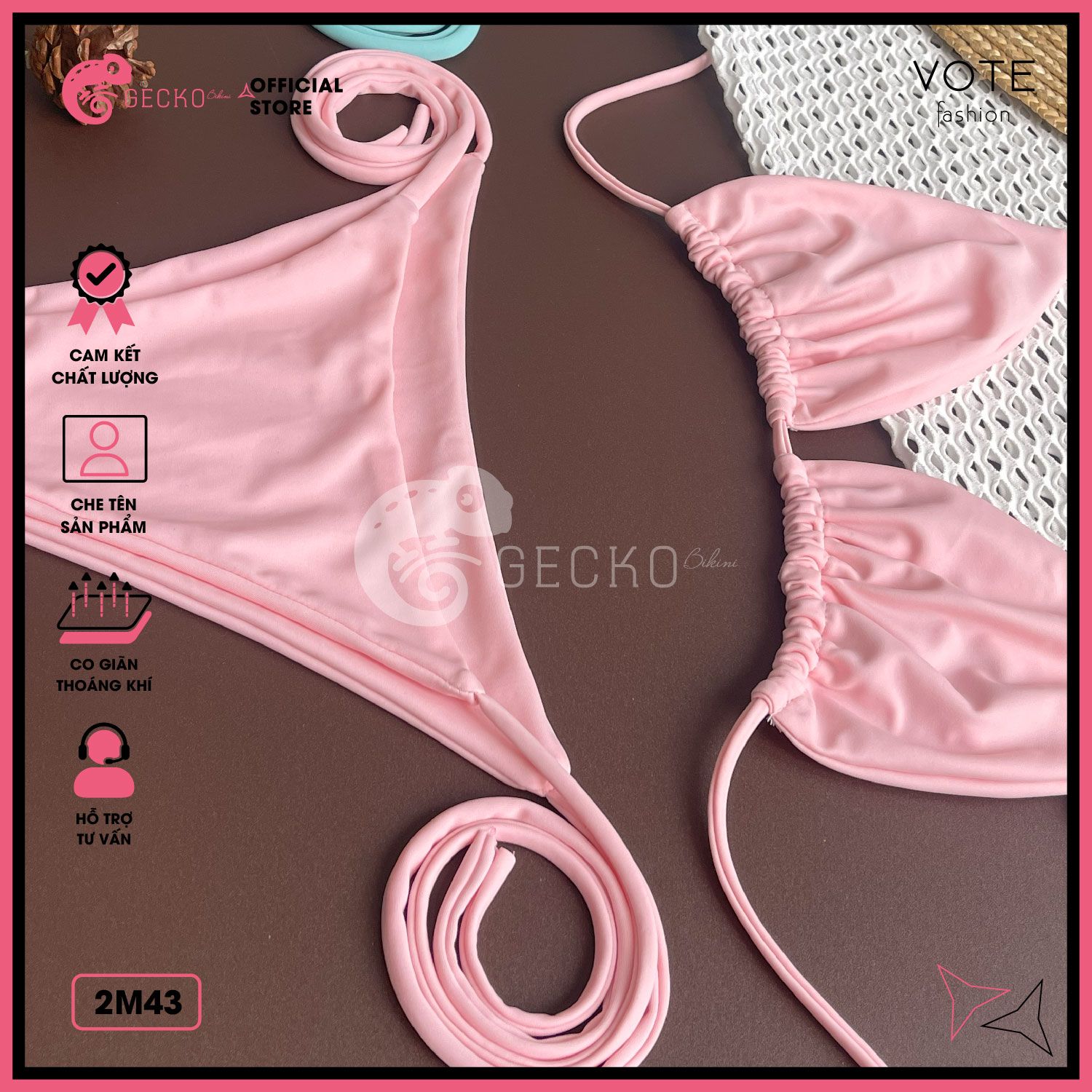  Bikini 2 Mảnh Tam Giác Quần Nhỏ Quyến Rũ GECKO 2M43 