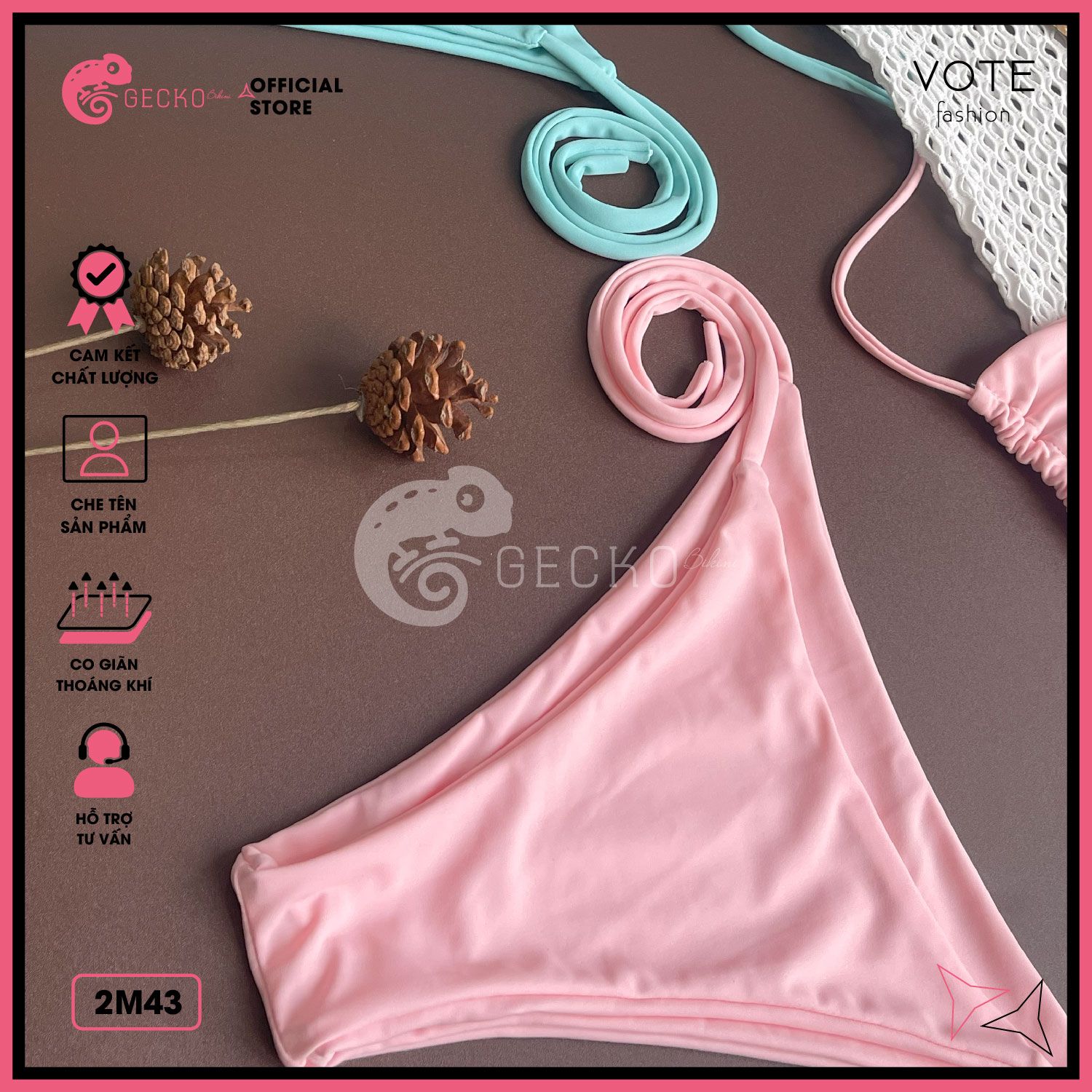  Bikini 2 Mảnh Tam Giác Quần Nhỏ Quyến Rũ GECKO 2M43 