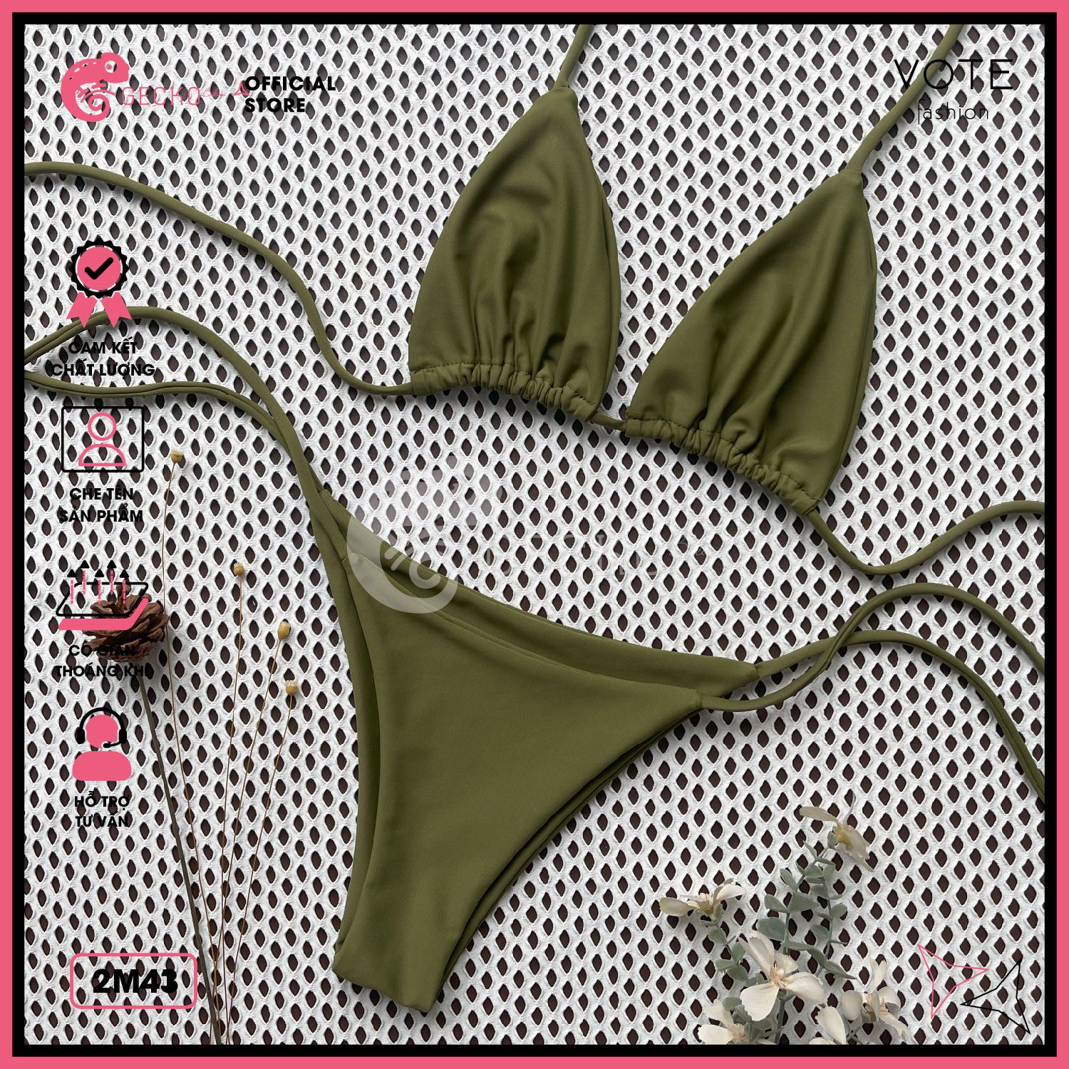  Bikini 2 Mảnh Tam Giác Quần Nhỏ Quyến Rũ GECKO 2M43 