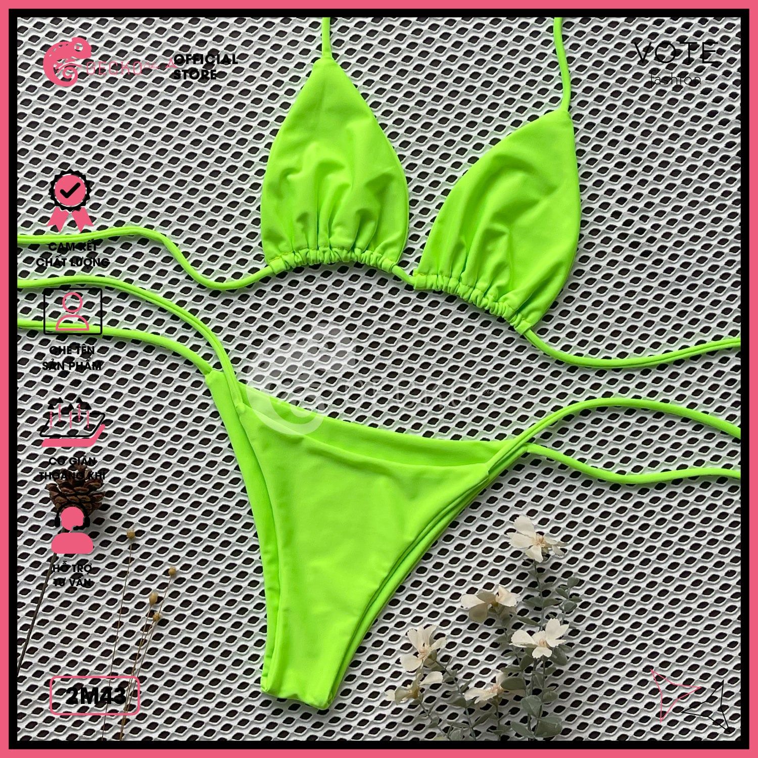  Bikini 2 Mảnh Tam Giác Quần Nhỏ Quyến Rũ GECKO 2M43 