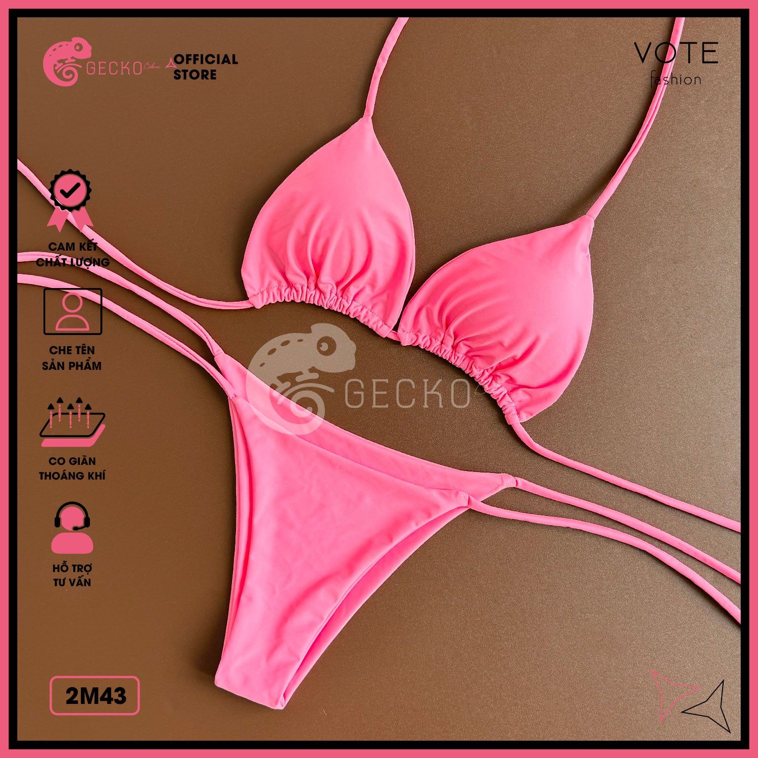 Bikini 2 Mảnh Tam Giác Quần Nhỏ Quyến Rũ GECKO 2M43 