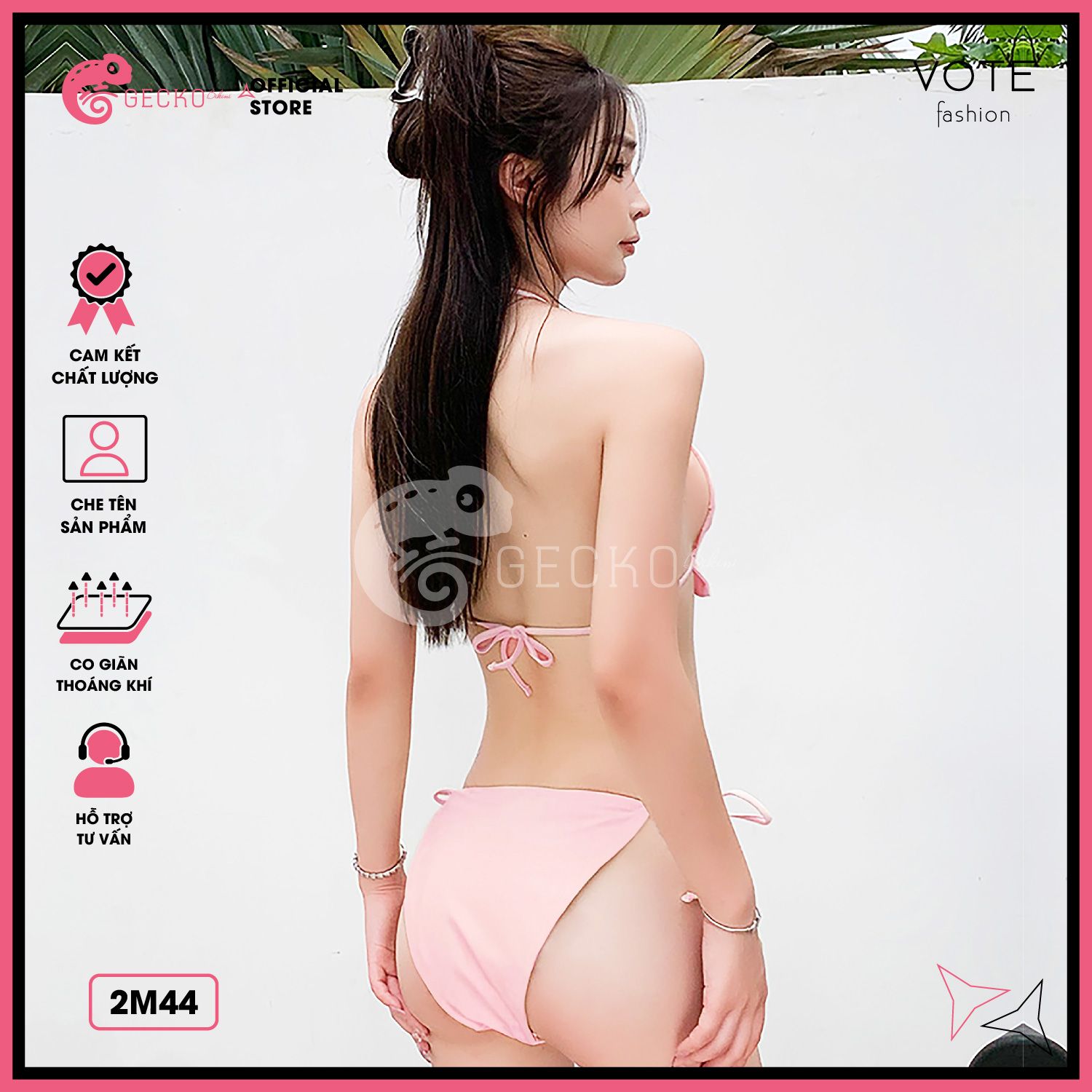  Bikini 2 Mảnh Áo Bèo Quần Nhỏ Rút Dây GECKO 2M44 
