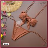  Bikini 2 Mảnh Áo Nơ Phối Quần Cột Dây GECKO 2M45 