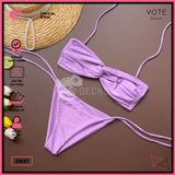  Bikini 2 Mảnh Áo Xoắn Ngực Phối Quần Cột Dây GECKO 2M47 