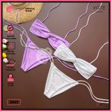  Bikini 2 Mảnh Áo Xoắn Ngực Phối Quần Cột Dây GECKO 2M47 