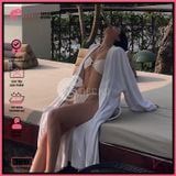  Bikini 2 Mảnh Áo Phối Khoen Trắng Đen Quần Lotkhe GECKO 2M52 