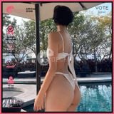  Bikini 2 Mảnh Áo Phối Khoen Trắng Đen Quần Lotkhe GECKO 2M52 