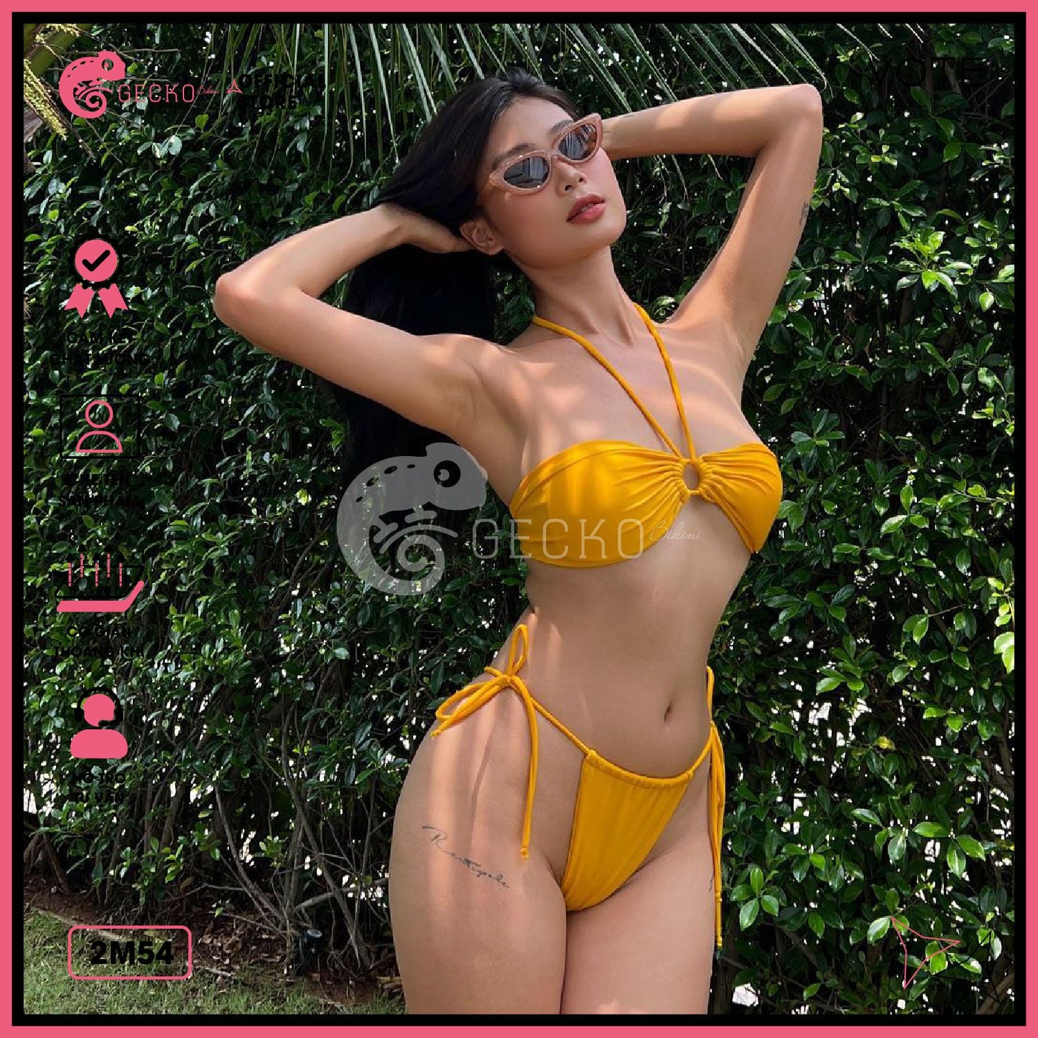  Bikini 2 Mảnh Áo Cúp Ngực Cột Dây Quần Lotkhe GECKO 2M54 