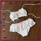  Bikini 2 Mảnh Áo Cúp Nhún Quần Bèo GECKO 2M59 