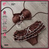  Bikini 2 Mảnh Áo Cúp Nhún Quần Bèo GECKO 2M59 