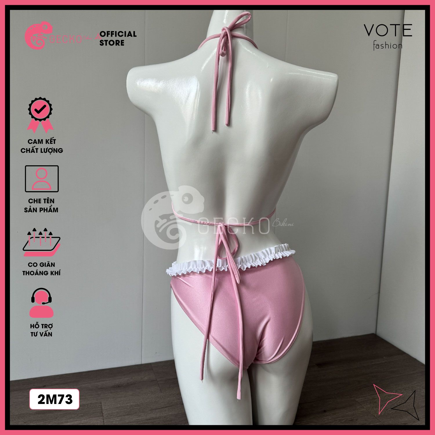  Bikini 2 Mảnh Tam Giác Bèo Viền Cao Cấp GECKO 2M73 