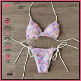  Bikini 2 Mảnh Tam Giác Hoạ Tiết 3D Hoa Hồng GECKO 2M81 