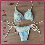  Bikini 2 Mảnh Tam Giác Hoạ Tiết 3D Hoa Hồng GECKO 2M81 
