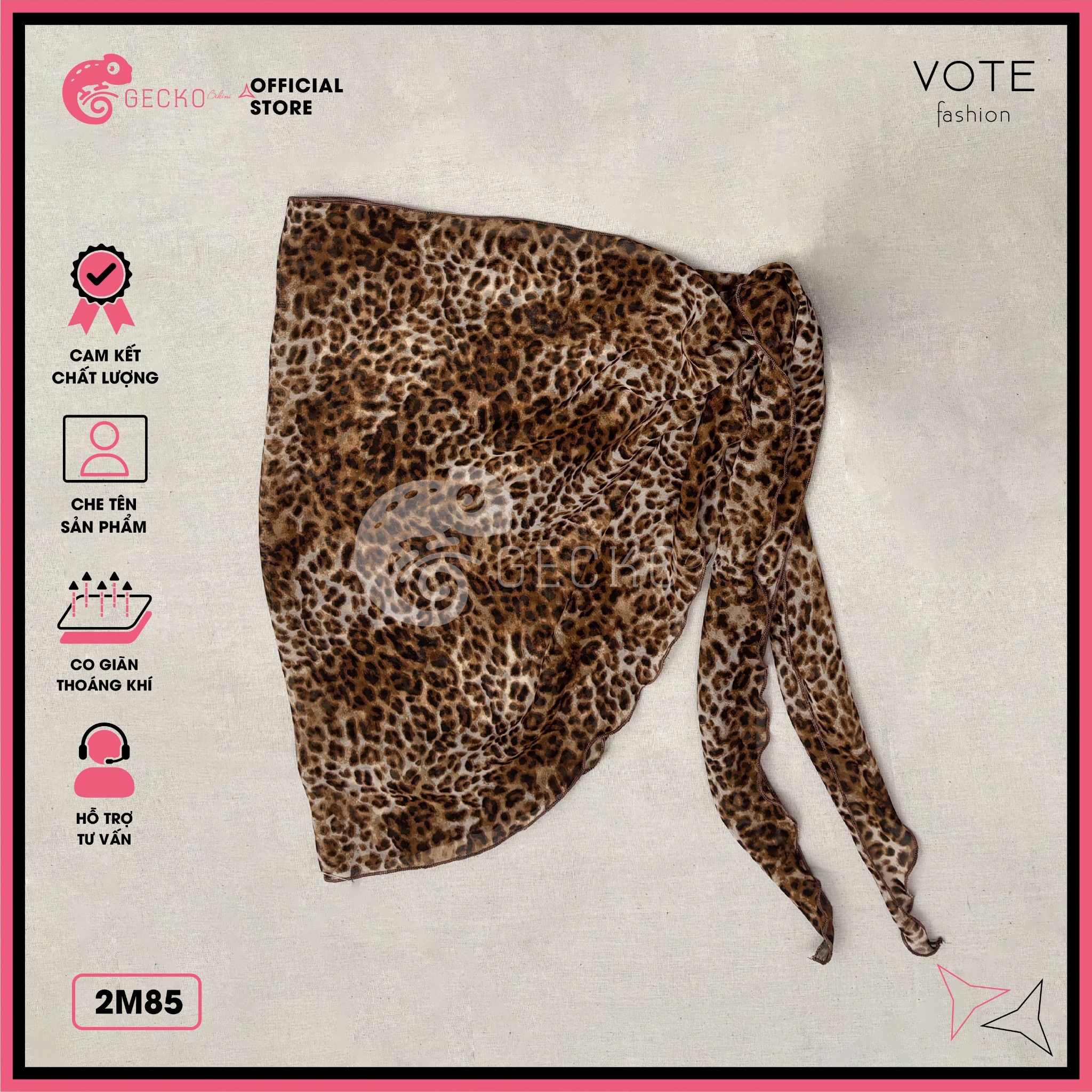  Bikini 2 Mảnh Áo Cúp Lotkhe Hoạ Tiết Da Beo Sexy GECKO 2M97 