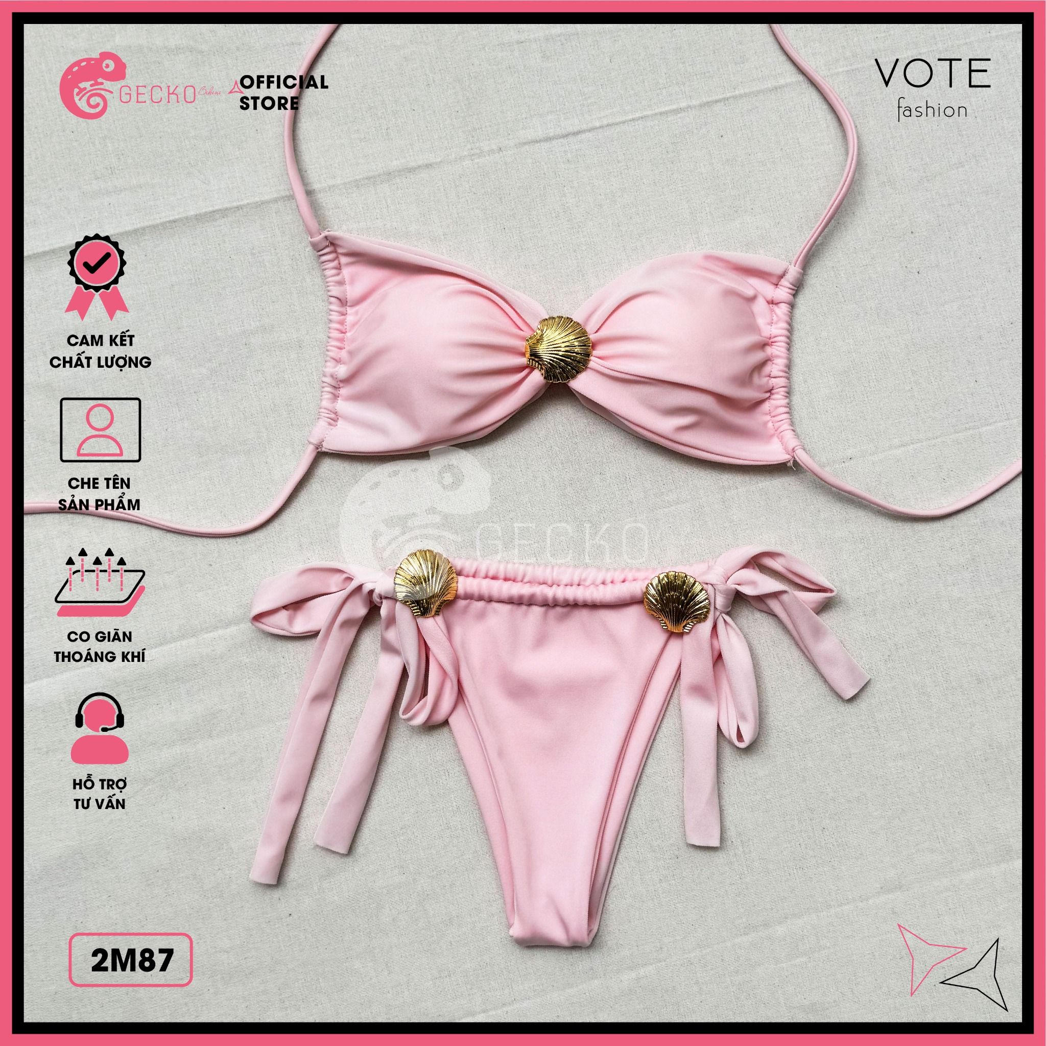  Bikini 2 Mảnh Đính Khoen Vỏ Sò Xinh Xắn Sexy GECKO 2M87 