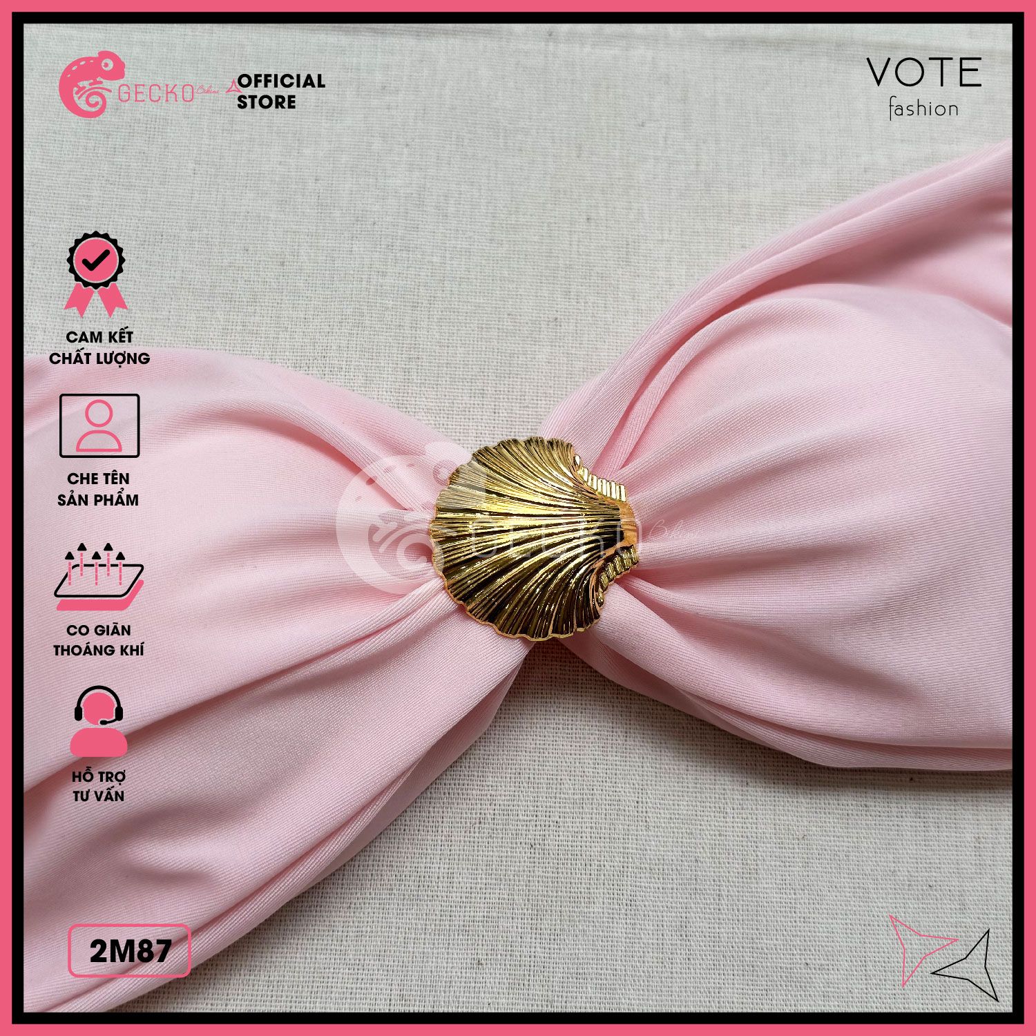  Bikini 2 Mảnh Đính Khoen Vỏ Sò Xinh Xắn Sexy GECKO 2M87 