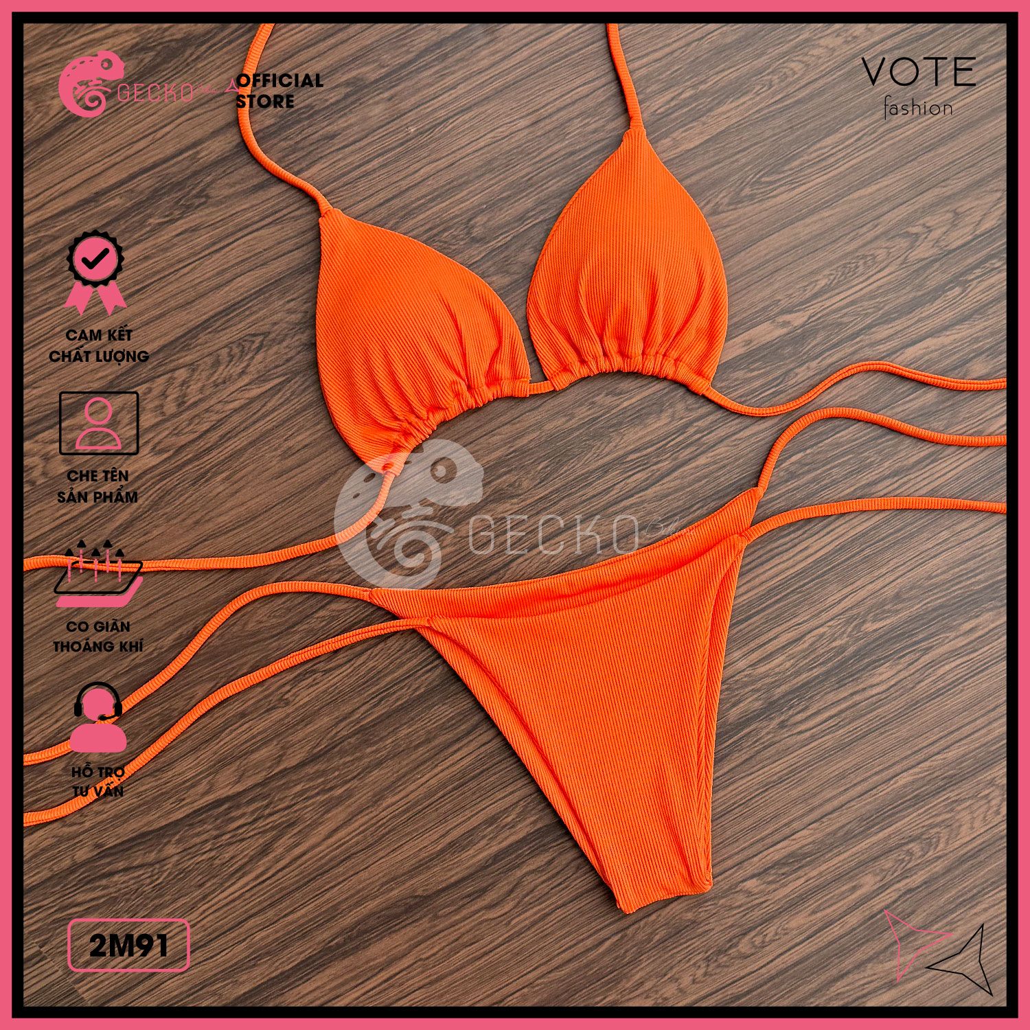  Bikini 2 Mảnh Tam Giác Tăm Lạnh Lotkhe Gợi Cảm GECKO 2M91 