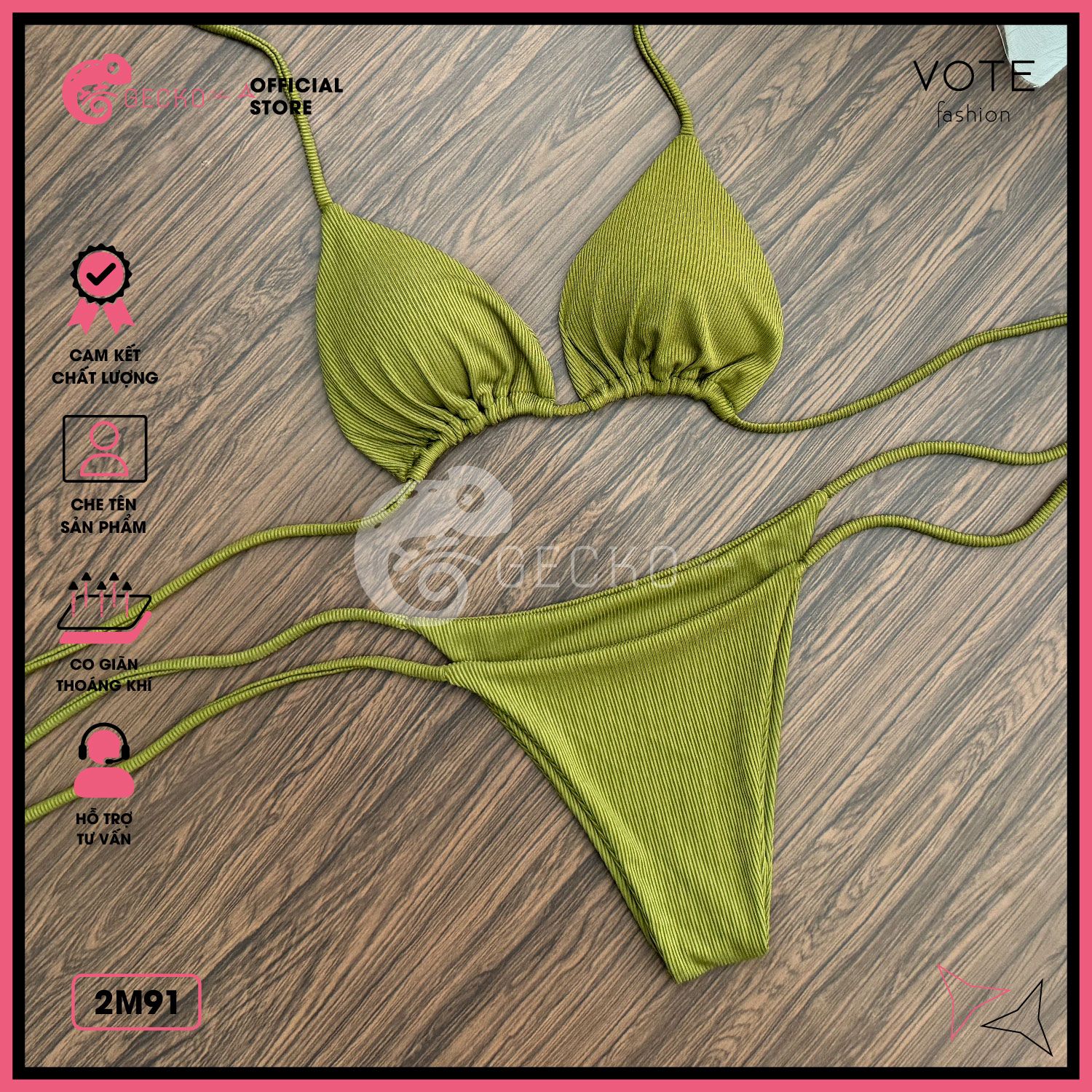  Bikini 2 Mảnh Tam Giác Tăm Lạnh Lotkhe Gợi Cảm GECKO 2M91 