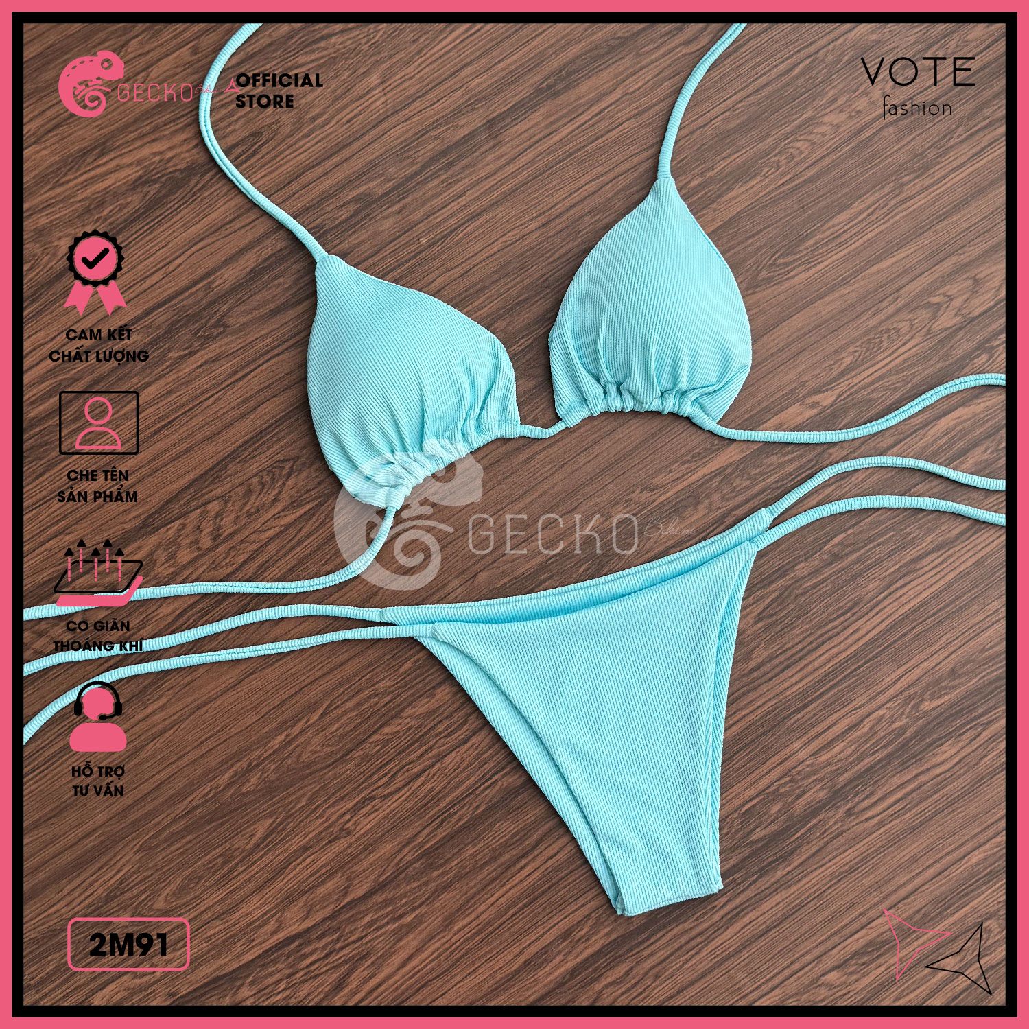  Bikini 2 Mảnh Tam Giác Tăm Lạnh Lotkhe Gợi Cảm GECKO 2M91 