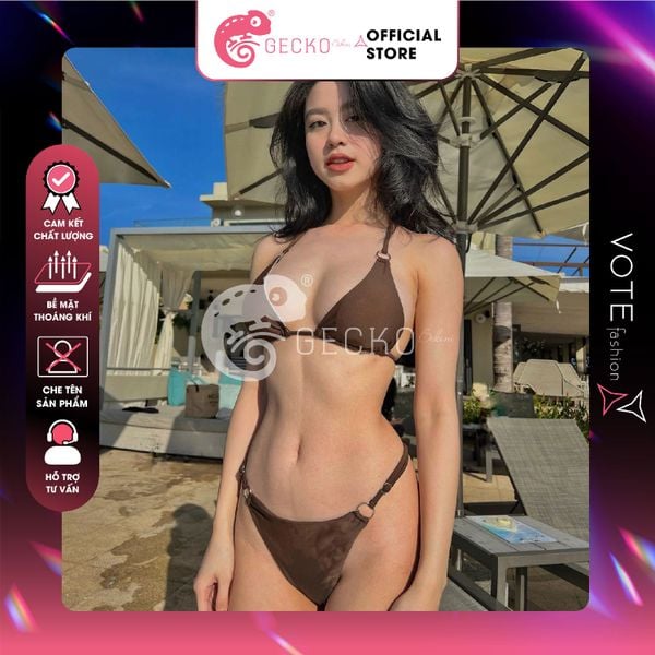  Bikini 2 Mảnh 6 Khoen Tam Giác Quần Tăng Đơ GECKO 2M32 