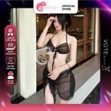  Bikini 2 Mảnh Áo Cúp Ngực Phối Voan Xuyên Thấu Gợi Cảm GECKO 2M63 