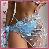  Khăn Quấn Voan Lưới Hoạ Tiết In 3D Mặc Kèm Bikini GECKO 3PK01 