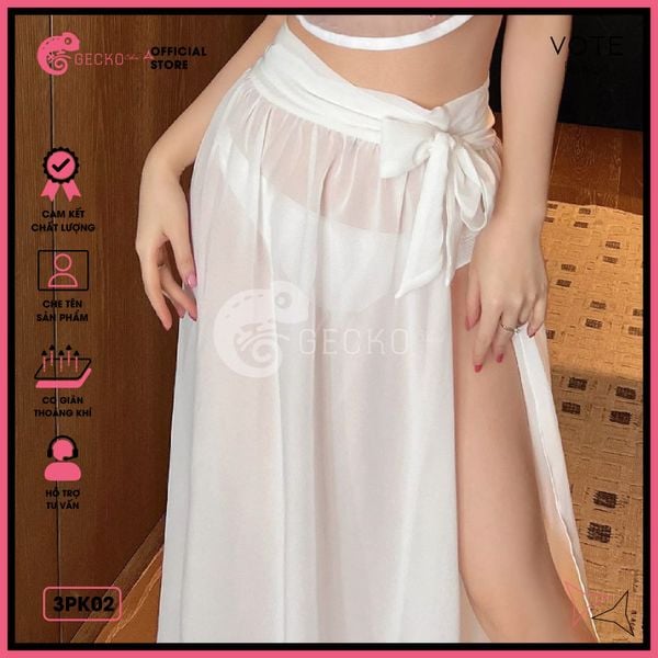  Chân Váy Voan Mặc Kèm Bikini Dài 1m GECKO 3PK02 