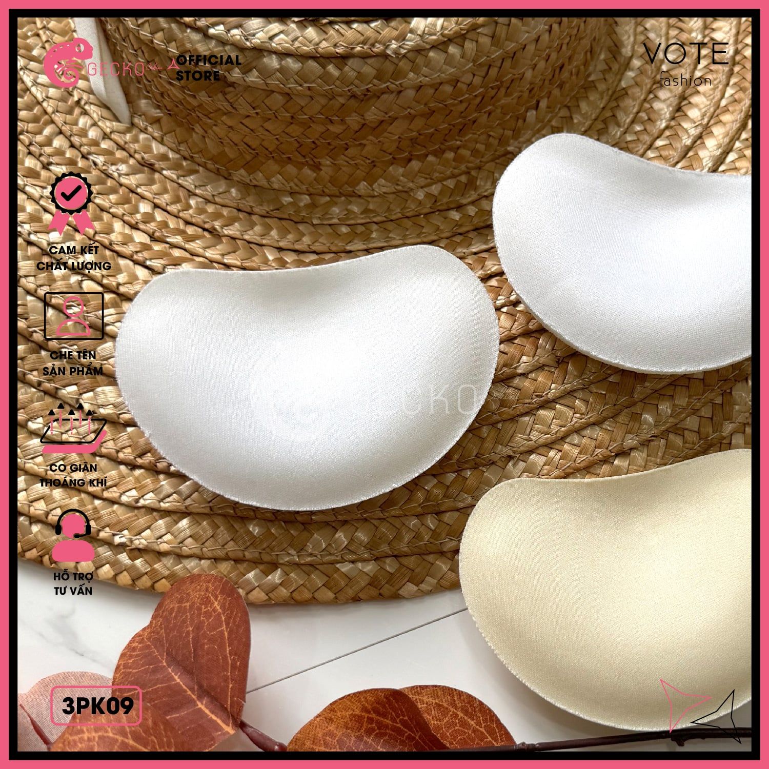  Bộ 2 Mút Đệm Hột Xoài Kèm Bikini Nâng Vòng 1 GECKO 3PK09 