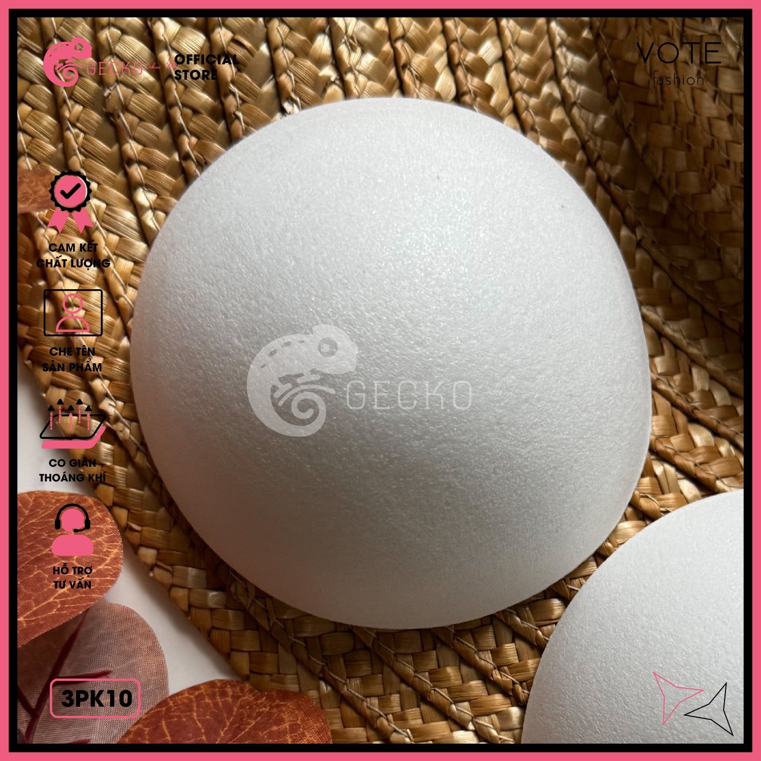  Bộ 2 Mút Đệm Bikini Tròn Áo Bra GECKO 3PK10 