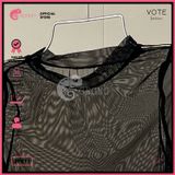  Áo Lưới Cổ Trụ Đi Biển Ôm Body Xuyên Thấu Mặc Kèm Bikini Dáng Ngắn GECKO 3PK11 