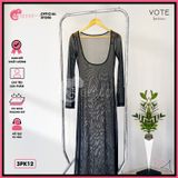  Áo Lưới Body Dáng Dài Mặc Kèm Bikini Tay Loe Xuyên Thấu GECKO 3PK12 