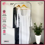  Áo Lưới Body Dáng Dài Mặc Kèm Bikini Tay Loe Xuyên Thấu GECKO 3PK12 